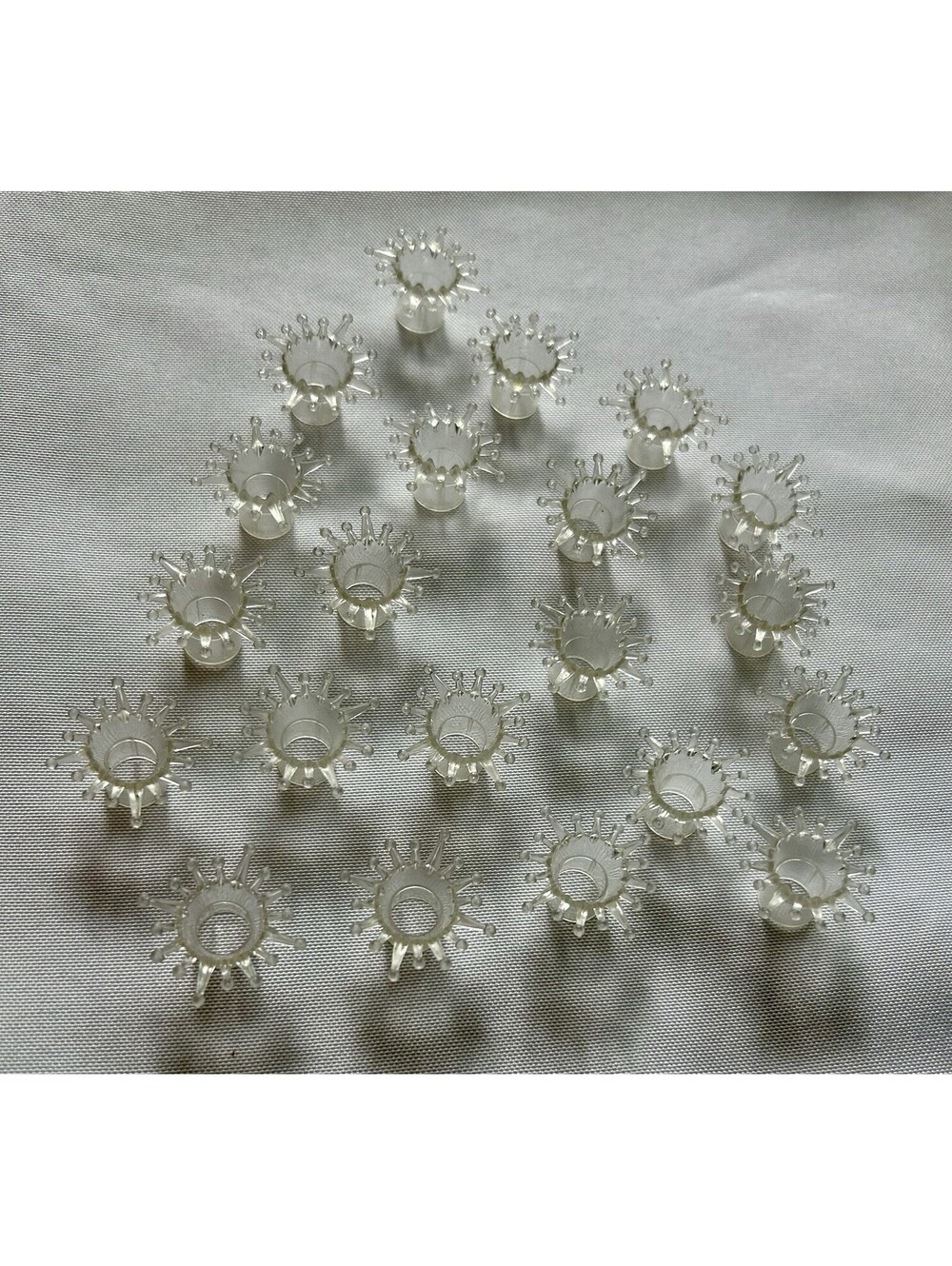 Vtg 21 Christmas String Light Reflectors Clear Atomic Starburst MCM Decoration